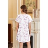 Ekouaer Nightgowns for Women Cotton Sleepshirts Short Sleeve Nightshirt Tshirt Night Gown Casual Sleepdress Comfy Nightdress(Floral Purple White)