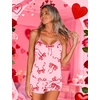 Ekouaer Silky Women Pajamas Set Satin Cami Top & Shorts Lingerie Pjs | 2 Piece Silk Nightwear Soft Camisole Sleepwear for Home, Daily Wear, Wedding, Party, Date Nights(Foundation Bow)