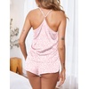 Ekouaer Silky Women Pajamas Set Satin Cami Top & Shorts Lingerie Pjs | 2 Piece Silk Nightwear Soft Camisole Sleepwear for Home, Daily Wear, Wedding, Party, Date Nights(Pink Leopard)