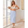 Ekouaer Waffle Robes For Women Bath Wrap Lightweight Shower Wrap 2026 Knee Length Spa Robe with Adjustable Closure S-XL(Blue White Stripes)