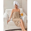 Ekouaer Waffle Robes For Women Bath Wrap Lightweight Shower Wrap 2026 Knee Length Spa Robe with Adjustable Closure S-XL(Khaki)