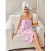 Ekouaer Waffle Robes For Women Bath Wrap Lightweight Shower Wrap 2026 Knee Length Spa Robe with Adjustable Closure S-XL(Pink Pineapple)