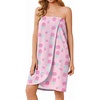 Ekouaer Waffle Robes For Women Bath Wrap Lightweight Shower Wrap 2026 Knee Length Spa Robe with Adjustable Closure S-XL(Pink Pineapple)