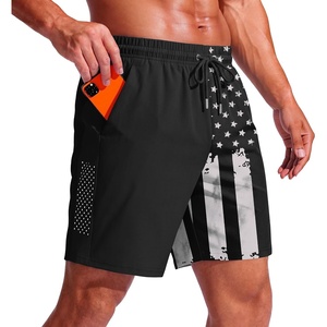 Ekouaer Mens Swim Trunks 7 Inch Quick Dry Breathable Board Shorts Beach Bathing Suit Lightweight Swimsuit Swimwear(American Flag(vintage Black))