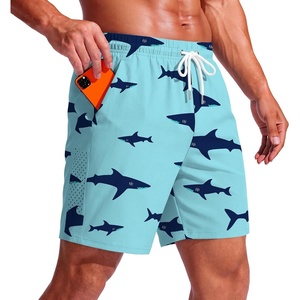 Ekouaer Mens Swim Trunks 7 Inch Quick Dry Breathable Board Shorts Beach Bathing Suit Lightweight Swimsuit Swimwear(Green Shark)