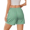 Ekouaer 2 Pack Womens Pajama Shorts 2026 Summer Casual Lounge Sleep Short Ruffle Soft Comfy Pj Bottoms with Pockets(Green White Plaid)