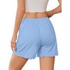 Ekouaer 2 Pack Womens Pajama Shorts 2026 Summer Casual Lounge Sleep Short Ruffle Soft Comfy Pj Bottoms with Pockets(Light Blue)