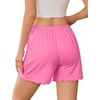 Ekouaer 2 Pack Womens Pajama Shorts 2026 Summer Casual Lounge Sleep Short Ruffle Soft Comfy Pj Bottoms with Pockets(Peachy Pink)