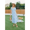Ekouaer Long Nightgowns for Women Plus Size House Dress Short Sleeve Night Gown Pleated Full Length Loungwear S-4XL(Light Blue Floral)
