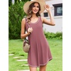 Ekouaer Nightgowns for Women Bamboo Viscose Night Gown Sleeveless Sleepshirt Chemise Sleepwear Tank Sleep Dress S-3XL(Deep Pink)