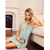 Ekouaer Nightgowns for Women Bamboo Viscose Night Gown Sleeveless Sleepshirt Chemise Sleepwear Tank Sleep Dress S-3XL(Floral Light Green)
