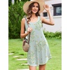 Ekouaer Nightgowns for Women Bamboo Viscose Night Gown Sleeveless Sleepshirt Chemise Sleepwear Tank Sleep Dress S-3XL(Floral Light Green)