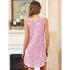 Ekouaer Nightgowns for Women Bamboo Viscose Night Gown Sleeveless Sleepshirt Chemise Sleepwear Tank Sleep Dress S-3XL(Floral Pink)