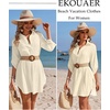 Ekouaer Swimsuit Coverup for Women Bathing Suit Cover Up 2026 Summer Beach Vacation Outfits(Beige)