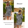 Ekouaer Swimsuit Coverup for Women Bathing Suit Cover Up 2026 Summer Beach Vacation Outfits(Black Geometry)