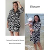Ekouaer Swimsuit Coverup for Women Bathing Suit Cover Up 2026 Summer Beach Vacation Outfits(Black Geometry)