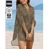 Ekouaer Swimsuit Coverup for Women Bathing Suit Cover Up 2026 Summer Beach Vacation Outfits(Black Leopard)