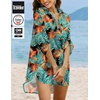 Ekouaer Swimsuit Coverup for Women Bathing Suit Cover Up 2026 Summer Beach Vacation Outfits(Blue & Orange Leaf)