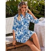 Ekouaer Swimsuit Coverup for Women Bathing Suit Cover Up 2026 Summer Beach Vacation Outfits(Blue White Porcelain Flowers)