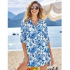 Ekouaer Swimsuit Coverup for Women Bathing Suit Cover Up 2026 Summer Beach Vacation Outfits(Blue White Porcelain Flowers)