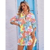 Ekouaer Swimsuit Coverup for Women Bathing Suit Cover Up 2026 Summer Beach Vacation Outfits(Colorful Leaf)