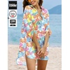 Ekouaer Swimsuit Coverup for Women Bathing Suit Cover Up 2026 Summer Beach Vacation Outfits(Colorful Leaf)
