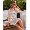 Ekouaer Swimsuit Coverup for Women Bathing Suit Cover Up 2026 Summer Beach Vacation Outfits(Colorful Leaf)