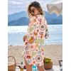 Ekouaer Swimsuit Coverup for Women Bathing Suit Cover Up 2026 Summer Beach Vacation Outfits(Geometric Sun God)