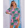 Ekouaer Swimsuit Coverup for Women Bathing Suit Cover Up 2026 Summer Beach Vacation Outfits(Green Tree)