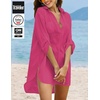Ekouaer Swimsuit Coverup for Women Bathing Suit Cover Up 2026 Summer Beach Vacation Outfits(Hot Pink)