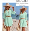 Ekouaer Swimsuit Coverup for Women Bathing Suit Cover Up 2026 Summer Beach Vacation Outfits(Light Green)