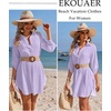 Ekouaer Swimsuit Coverup for Women Bathing Suit Cover Up 2026 Summer Beach Vacation Outfits(Light Purple)