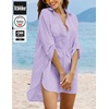 Ekouaer Swimsuit Coverup for Women Bathing Suit Cover Up 2026 Summer Beach Vacation Outfits(Light Purple)