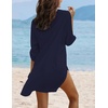 Ekouaer Swimsuit Coverup for Women Bathing Suit Cover Up 2026 Summer Beach Vacation Outfits(Navy Blue)