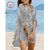 Ekouaer Swimsuit Coverup for Women Bathing Suit Cover Up 2026 Summer Beach Vacation Outfits(Pat20-stripe)