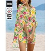 Ekouaer Swimsuit Coverup for Women Bathing Suit Cover Up 2026 Summer Beach Vacation Outfits(Pink & Color Leaf)