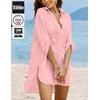 Ekouaer Swimsuit Coverup for Women Bathing Suit Cover Up 2026 Summer Beach Vacation Outfits(Pink)