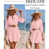 Ekouaer Swimsuit Coverup for Women Bathing Suit Cover Up 2026 Summer Beach Vacation Outfits(Pink)