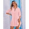 Ekouaer Swimsuit Coverup for Women Bathing Suit Cover Up 2026 Summer Beach Vacation Outfits(Pink)