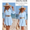 Ekouaer Swimsuit Coverup for Women Bathing Suit Cover Up 2026 Summer Beach Vacation Outfits(Sky Blue)