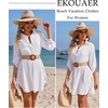 Ekouaer Swimsuit Coverup for Women Bathing Suit Cover Up 2026 Summer Beach Vacation Outfits(White)