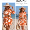 Ekouaer Swimsuit Coverup for Women Bathing Suit Cover Up 2026 Summer Beach Vacation Outfits(White Flower)