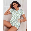 Ekouaer Womens Pajama Sets Short Sleeve Pajamas for Women Sets Soft Lounge Sets Casual V Neck Sleepwear PJS(Blue Daisy)