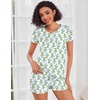 Ekouaer Womens Pajama Sets Short Sleeve Pajamas for Women Sets Soft Lounge Sets Casual V Neck Sleepwear PJS(Blue Daisy)