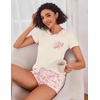 Ekouaer Womens Pajama Sets Short Sleeve Pajamas for Women Sets Soft Lounge Sets Casual V Neck Sleepwear PJS(Boho Western)