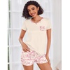 Ekouaer Womens Pajama Sets Short Sleeve Pajamas for Women Sets Soft Lounge Sets Casual V Neck Sleepwear PJS(Boho Western)
