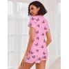 Ekouaer Womens Pajama Sets Short Sleeve Pajamas for Women Sets Soft Lounge Sets Casual V Neck Sleepwear PJS(Butterfly)