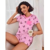 Ekouaer Womens Pajama Sets Short Sleeve Pajamas for Women Sets Soft Lounge Sets Casual V Neck Sleepwear PJS(Butterfly)