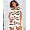 Ekouaer Womens Pajama Sets Short Sleeve Pajamas for Women Sets Soft Lounge Sets Casual V Neck Sleepwear PJS(Green Tie-dye)
