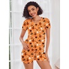 Ekouaer Womens Pajama Sets Short Sleeve Pajamas for Women Sets Soft Lounge Sets Casual V Neck Sleepwear PJS(Halloween)